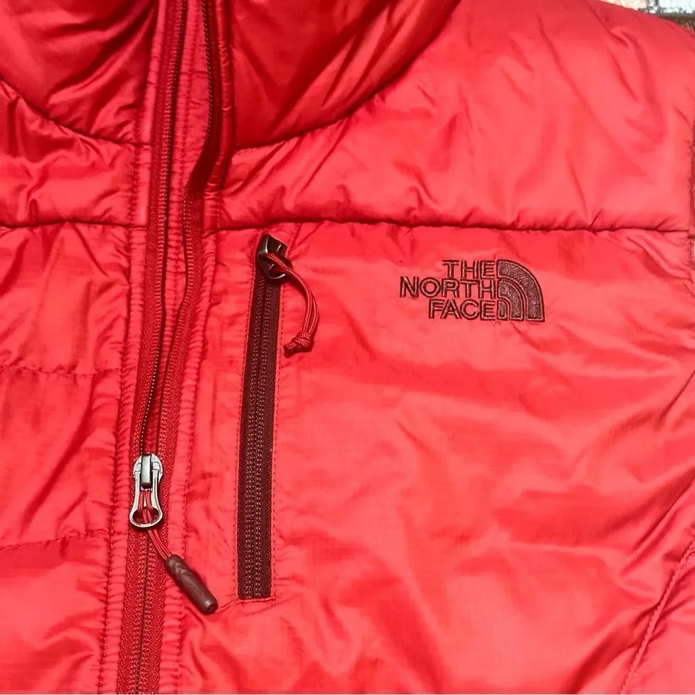 The North Face Puffer Red Full zip Vest M